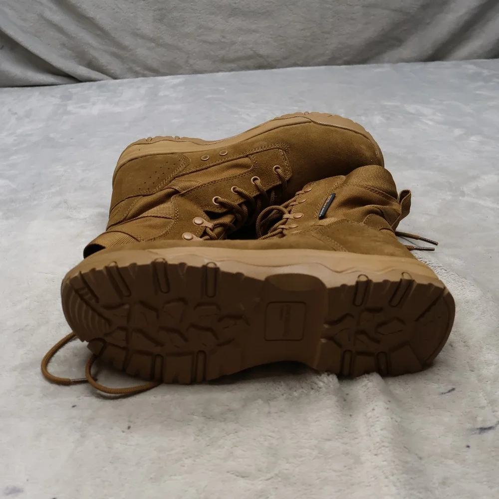 Free Soldier Men 10 Tactical Boots Brown Combat Suede Hiking Utility ACC0009